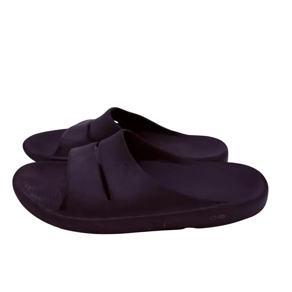 OOFOS Men's OOahh Recovery Black Slides Sandals Size 13